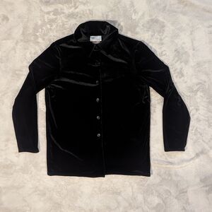 Kathie Lee | Velvet Long sleeve Button-Down Shirt Size M